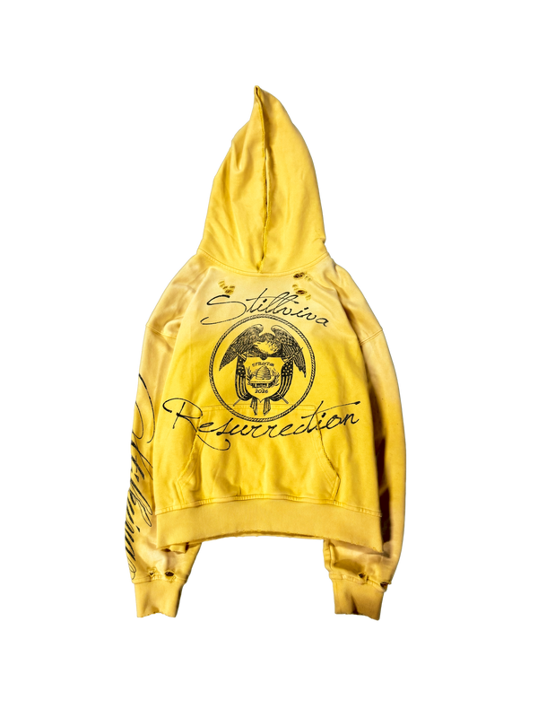 Resurrection Hoodie yellow, front